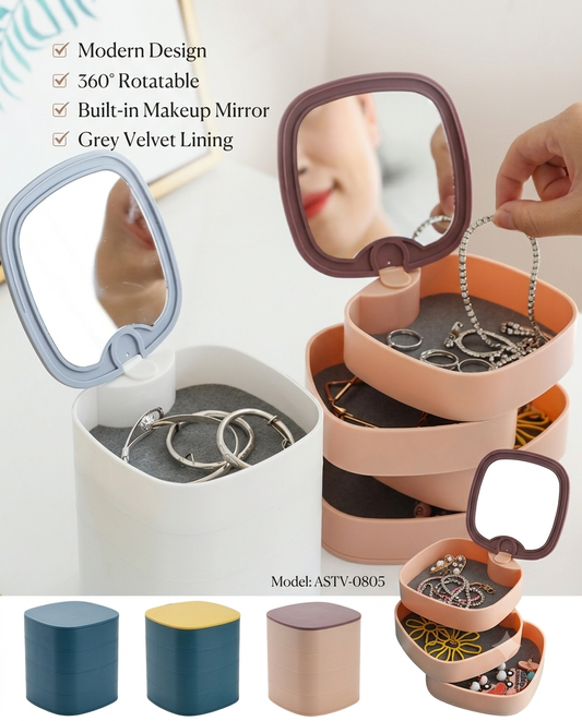 4 layer rotating Jewelry box with mirror 🪞