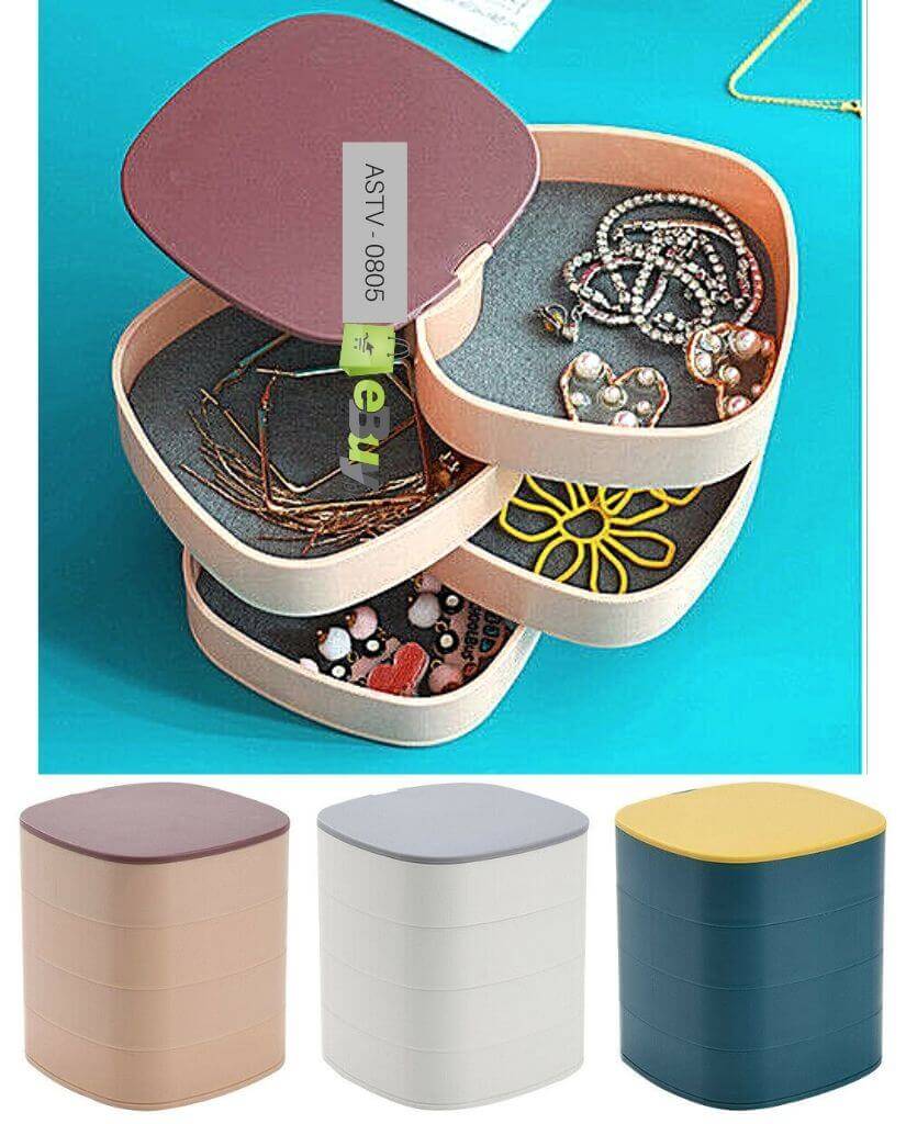 4 layer rotating Jewelry box with mirror 🪞